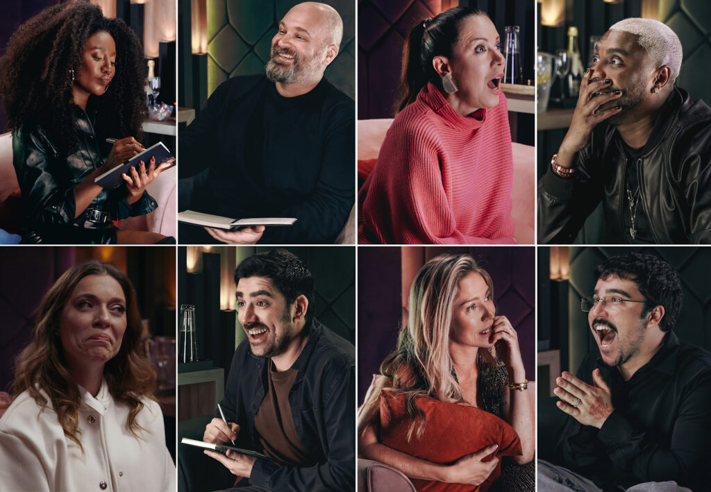 casting react  Lucas, Chico Barney, Regina Volpato, Yuri Marçal, Júlia Rabello, Marcelo Adnet, Luana Piovani e Rafa Chalub 
