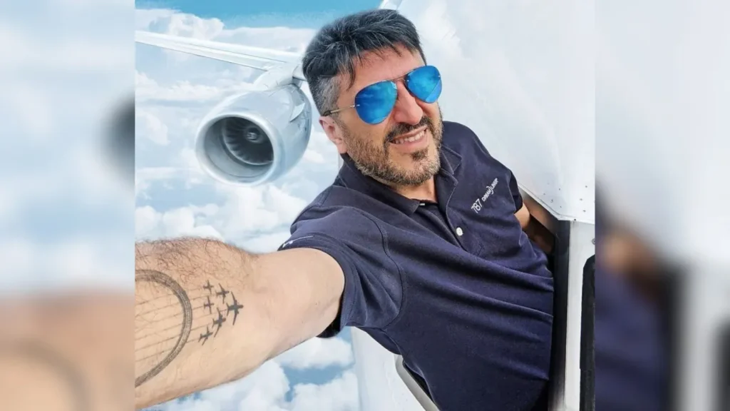 Lito Sousa a bordo de aeronave